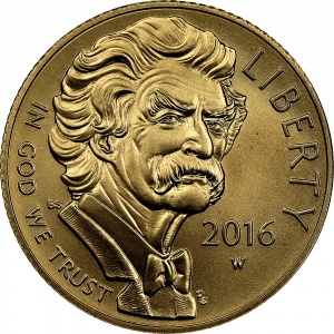 Аверс монеты США, 5 долларов, 2016, Марк Твен