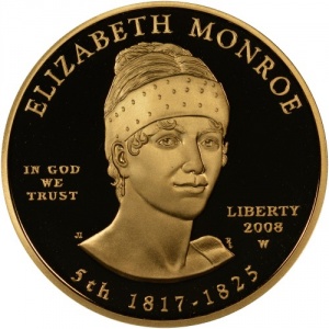 Аверс монеты США, 10 долларов, 2008, Первые леди - Элизабет Монро (1817–1825)