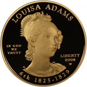 Аверс монеты США, 10 долларов, 2008, Первые леди - Луиза Адамс (1825–1829)