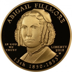 Аверс монеты США, 10 долларов, 2010, Первые леди - Эбигейл Филлмор (1850-1853)