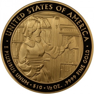 Реверс монеты США, 10 долларов, 2010, Первые леди - Эбигейл Филлмор (1850-1853)