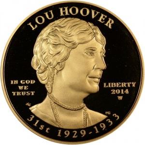 Аверс монеты США, 10 долларов, 2014, Первые леди - Лу Гувер (1929-1933)