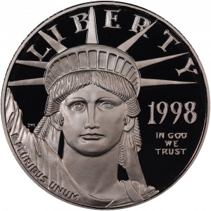 Аверс монеты США, 50 долларов, 1998, Американский Платиновый орел /Новая Англия/
