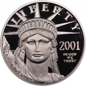 Аверс монеты США, 50 долларов, 2001, Американский Платиновый орел /Юго-запад,кактусы/