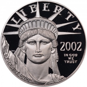 Аверс монеты США, 100 долларов, 2002, Американский Платиновый орел