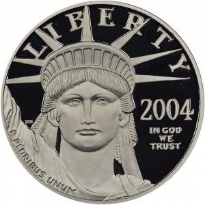 Аверс монеты США, 100 долларов, 2004, Американский Платиновый орел