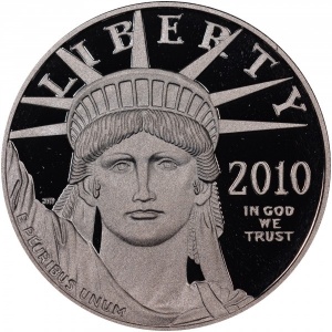 Аверс монеты США, 100 долларов, 2010, Американский Платиновый орел