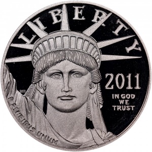 Аверс монеты США, 100 долларов, 2011, Американский Платиновый орел