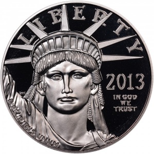 Аверс монеты США, 100 долларов, 2013, Американский Платиновый орел