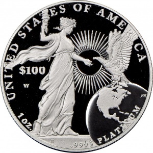 Реверс монеты США, 100 долларов, 2015, Американский Платиновый орел