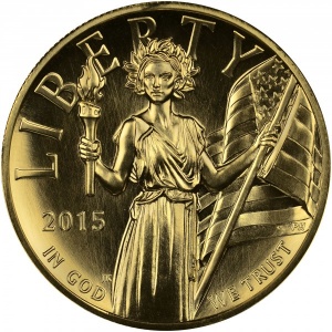 Аверс монеты США, 100 долларов, 2015, Свобода