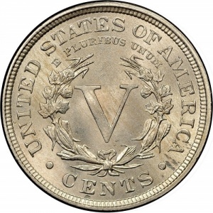 Реверс монеты США, 5 центов, 1883-1912, Свобода Никель