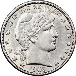 Аверс монеты США, ½ доллара, 1892-1915, 50 центов Барбера