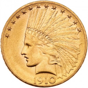 Аверс монеты США, 10 долларов, 1908-1933, Орёл