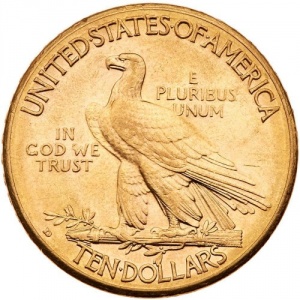 Реверс монеты США, 10 долларов, 1908-1933, Орёл