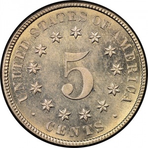 Реверс монеты США, 5 центов, 1867-1883, Щит Союза