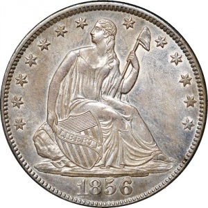 Аверс монеты США, ½ доллара, 1856-1865, Полдоллара "Сидящая Свобода"