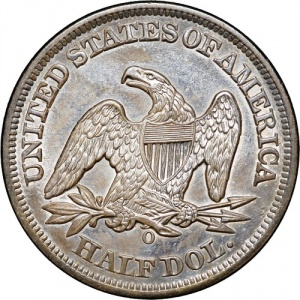 Реверс монеты США, ½ доллара, 1856-1865, Полдоллара "Сидящая Свобода"