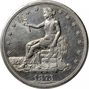 Аверс монеты США, 1 доллар, 1873-1885, Торговый доллар
