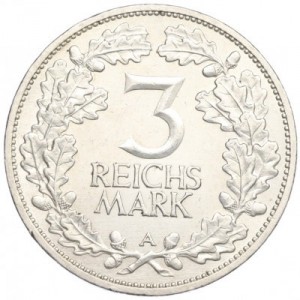Реверс монеты Германия, 3 рейхсмарки, 1925, Тысячелетие Рейнской области (Рейнланда)