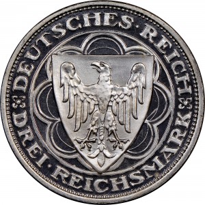 Аверс монеты Германия, 3 рейхсмарки, 1927, 100 лет Бремерхафену