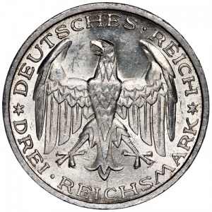 Аверс монеты Германия, 3 рейхсмарки, 1927, 400 лет Марбургскому университету имени Филиппа