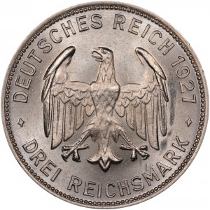 Аверс монеты Германия, 3 рейхсмарки, 1927, 450 лет Тюбингенскому университету