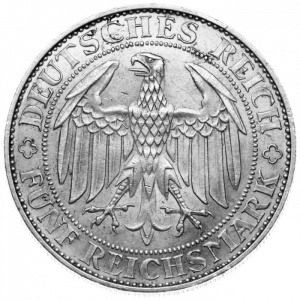 Аверс монеты Германия, 5 рейхсмарок, 1929, 1000 лет Мейсену