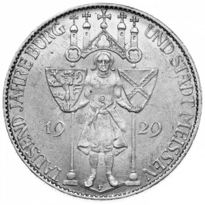 Реверс монеты Германия, 5 рейхсмарок, 1929, 1000 лет Мейсену