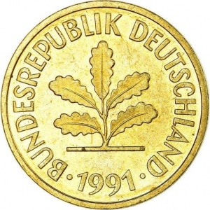 Аверс монеты Германия, 5 пфеннигов, 1950-2001