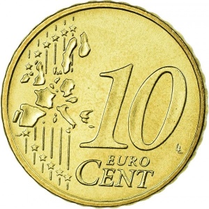Реверс монеты Германия, 10 евроцентов, 2002-2006