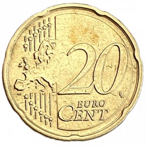 Реверс монеты Германия, 20 евроцентов, 2007-2026