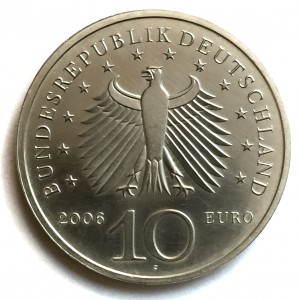Аверс монеты Германия, 10 евро, 2006, 225 лет со дня рождения Карла Фридриха Шинкеля