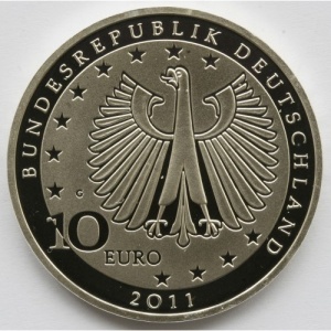 Аверс монеты Германия, 10 евро, 2011, 200 лет со дня рождения Ференца Листа