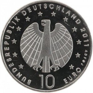 Аверс монеты Германия, 10 евро, 2011, Чемпионат мира по женскому футболу 2011