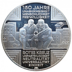 Реверс монеты Германия, 10 евро, 2013, 150 лет Красному Кресту
