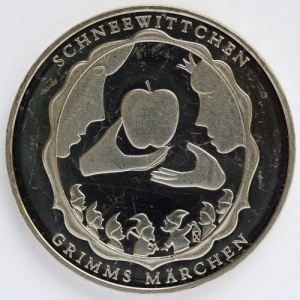 Реверс монеты Германия, 10 евро, 2013, Сказки Гримм - Белоснежка