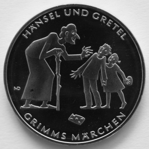 Реверс монеты Германия, 10 евро, 2014, Сказки Гримм - Гензель и Гретель