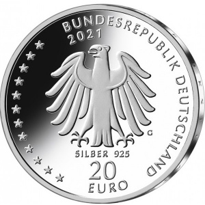 Аверс монеты Германия, 20 евро, 2021, 200 лет со дня рождения Себастьяна Кнейппа