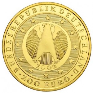 Аверс монеты Германия, 200 евро, 2002, Введение Евро