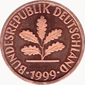 Аверс монеты Германия, 1 пфенниг, 1950-2001