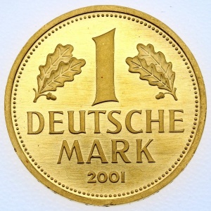 Реверс монеты Германия, 1 марка, 2001, Выход немецкой марки из обращения
