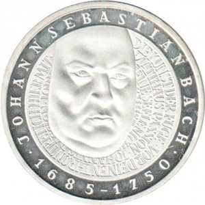 Реверс монеты Германия, 10 марок, 2000, 250 лет со дня смерти Иоганна Себастьяна Баха