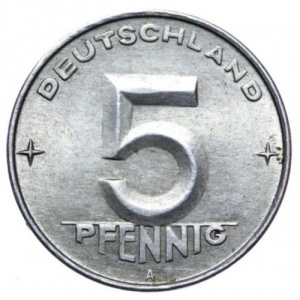 Реверс монеты Германия, 5 пфеннигов, 1952-1953