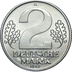 Реверс монеты Германия, 2 марки, 1957