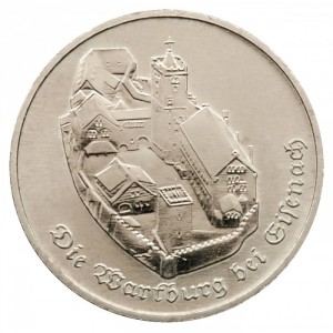 Реверс монеты Германия, 5 марок, 1982-1983, Замок Вартбург