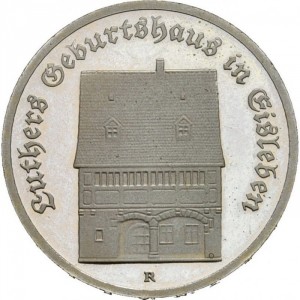 Реверс монеты Германия, 5 марок, 1983, Родной дом Мартина Лютера в Эйслебене