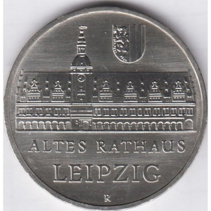 Реверс монеты Германия, 5 марок, 1984, Старая Ратуша в Лейпциге