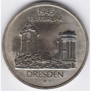 Реверс монеты Германия, 5 марок, 1985, Фрауэнкирхе в Дрездене