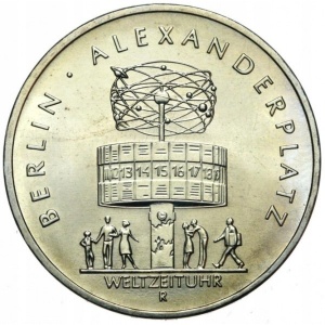 Реверс монеты Германия, 5 марок, 1987, 750 лет Берлину – Александрплац
